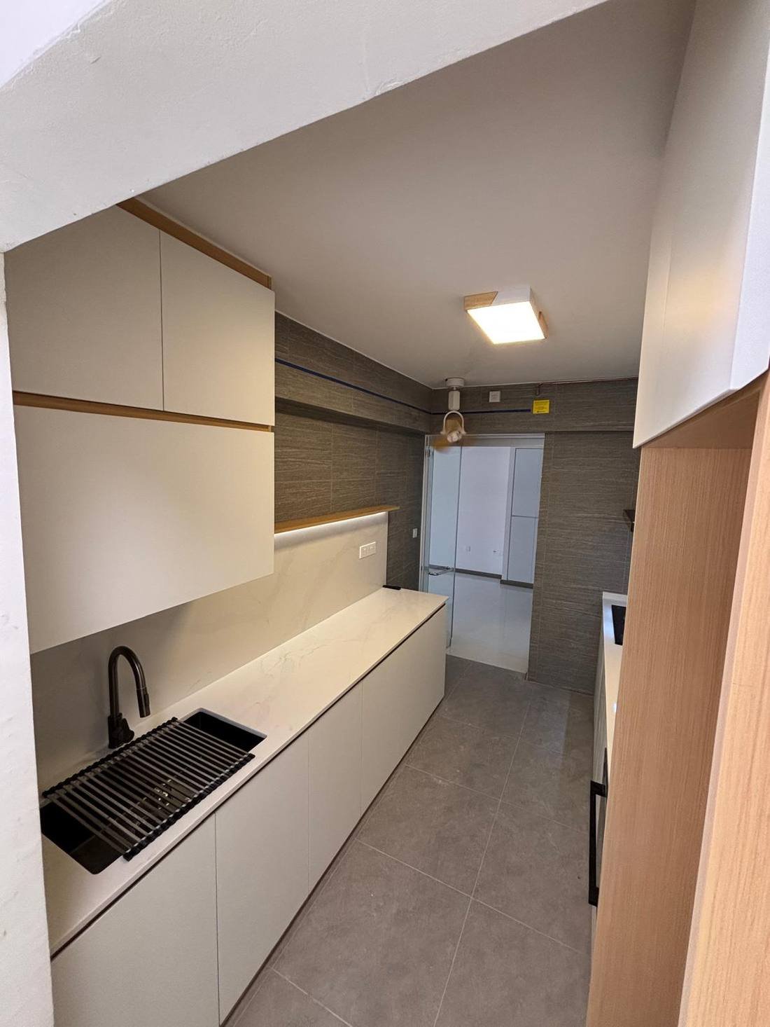 Aluminium kitchen cabinet close-up Singapore HDB