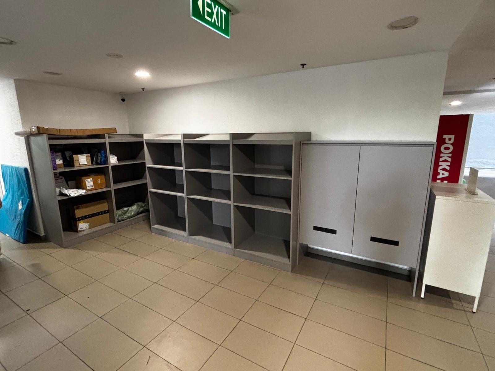 Commercial aluminium storage and shelving installation